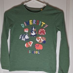 Boden Kids Green Long Sleeve Diversity Tee